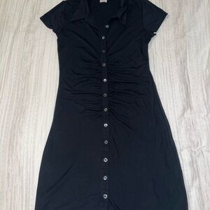 Wilfred Black Midi Button-Up Dress